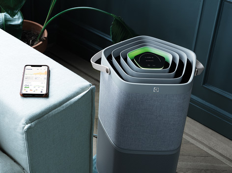 Wskaźnik kolorystyczny stanu powietrza w oczyszczaczu Electrolux Pure 9.